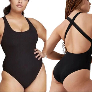 Andie Plus Size The Tulum Strappy Back One Piece Swimsuit Black Size 3XL NWT